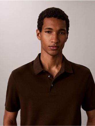 Calvin Klein Mens Supima Cotton Classic Polo Shirt - Dark Brown - 2XL