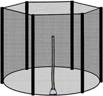OEM Rete Di Sicurezza Per Trampolino, Realizzata In Nylon Pe Ad Alta Densit&agrave; Da 120 G/m&sup2;, Alta 163 Cm, Con 6 Pali Per Una Sicurezza Ottimale