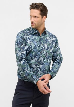 Eterna Langarmhemd ETERNA MODERN FIT, Herren, Gr. 48, Normalgr&ouml;ssen, gr&uuml;n (olive), Twill, 100% Baumwolle, tailliert, Manschette, Hemden Langarmhemd, NON IRON