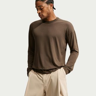 Nike Mens 24.7 ImpossiblySoft Light Dri-FIT Long-Sleeve Top in Brown | IQ8275-212