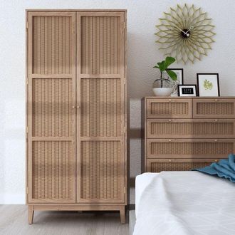LPD Furniture Bordeaux 2 Door Wardrobe - MDF - L55.7 x W85 x H181 cm - Oak