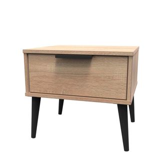 Welcome Furniture Helsinki Ready Assembled Bedside Table with 1 Drawer - Bardolino Oak - Welcome Furniture | TJ Hughes