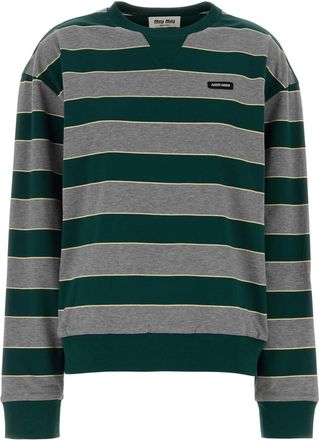 Miu Miu Embroidered Cotton Oversize T Shirt