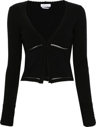 Blumarine Fitted Cropped Scalloped Edge Cardigan