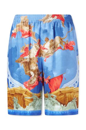Versace Affresco Printed Silk-Twill Shorts