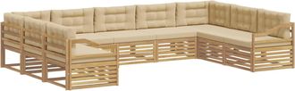 vidaXL Conjunto De Sof&aacute;s De Exterior 9 Uds. Y Beige Vidaxl