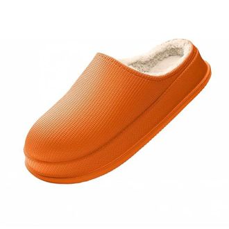 Generic Cloud Slippers for Women Men,Warm House Indoor Outdoor,Thick-Sole Fuzzy Slip-On House Shoes (orange color, M, Adult, Women, 10.5, Numeric Range, UK Fo