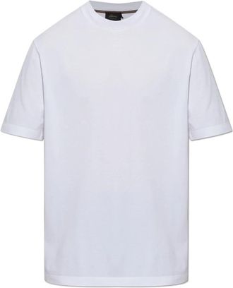 Brioni Katoenen T-shirt met logo - Heren - T-shirts - Wit - 2XL - Katoen - Tops