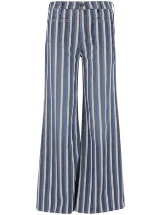 Mother striped wide-leg jeans - Blue