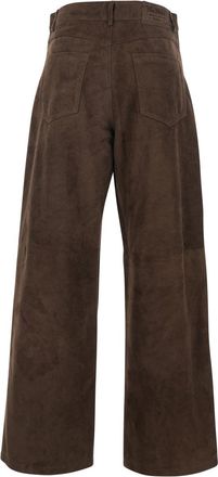 Max Mara Womens Trousers Fulmine Brown Suede Lambskin