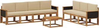 vidaXL Conjunto De Sof&aacute;s De Exterior 7 Uds. Natural Vidaxl