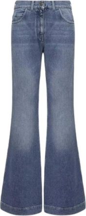 Moncler Jeans, Dames, Blauw, S, Katoen, Wijde Jeans