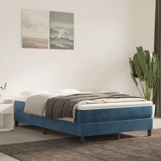 vidaXL Vidaxl - Estructura De Cama Sin Colch&oacute;n Terciopelo Azul Oscuro 120x200cm