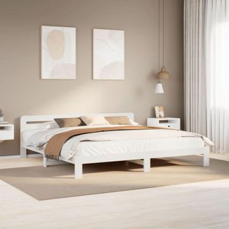 vidaXL Vidaxl - Estructura De Cama Sin Colch&oacute;n Madera Maciza Blanca 200x200 Cm