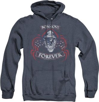 Gildan Bon Jovi Forever Skull Adult Heather Hoodie