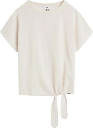 Cinque Ciperla T-shirt met knoop - Dames - T-shirts - Beige - M - Polyester - Tops