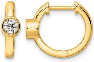 Diamond2Deal 14k Gold 1/3 ct Lab Grown Diamond Hinged Hoop Earrings VS Clarity, D-E Color