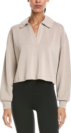 Sweaty Betty Sand Wash Crop Henley Sweatshirt