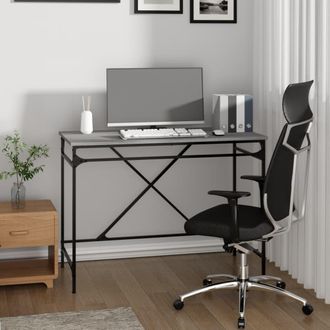 vidaXL Vidaxl - Escritorio Hierro Madera Contrachapada Gris Sonoma 100x50x75 Cm