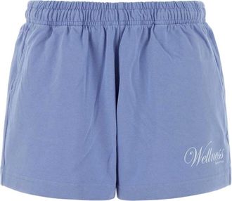 Sporty & Rich Avenue Disco Sports Shorts - Dames - Korte Broeken - Blauw - S - Katoen - Korte Broeken