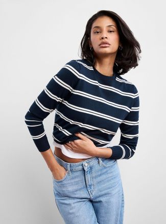 Contemporaine Womens Striped fine-knit sweater