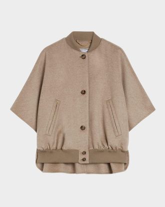 Max Mara Leticia Cashmere Button-Front Cape