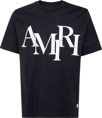 Amiri T-Shirt Black Amiri Staggered Logo