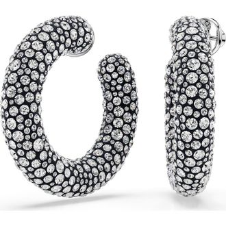 Swarovski Sublima Hoop Earrings in White/Silver at Nordstrom