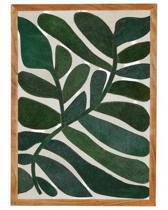 Tozai Home Twos Company Green Tropical Abstract Leaves Wall Art