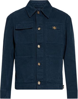 Versace Denimjas Met Versiering - Heren - Spijkerjassen - Blauw - XL - Denim - Jassen