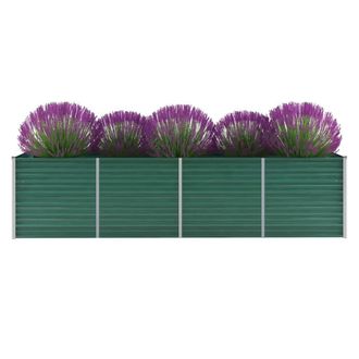 Berkfield Home Garden Raised Bed Galvanised Steel 320x80x77 cm Green | Size: 320 x 80 x 77 cm