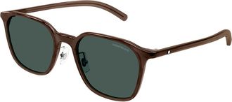 Montblanc MB0420SK Asian Fit 003 Mens Sunglasses Brown Size 55