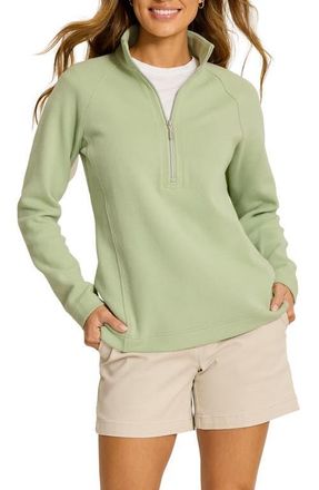 Tommy Bahama New Aruba Stretch Cotton Half Zip Pullover in Extra Light Margarita at Nordstrom, Size X-Small