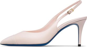 Loriblu Nappa Leren Slingbacks - Dames - Pumps - Roze - 41 EU - Leer - Schoenen