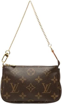 Louis Vuitton Pre-owned Mini Pochette Accessoires - Dames - Vintage Mini Tas - Bruin - ONE Size - Leer - Vintage