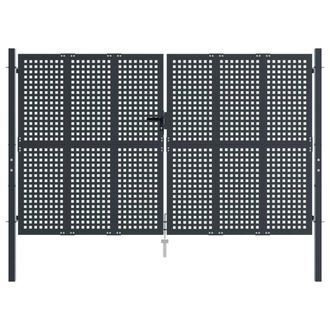 Berkfield Home Durable Garden Gate Anthracite 300x250 cm Steel in Charcoal