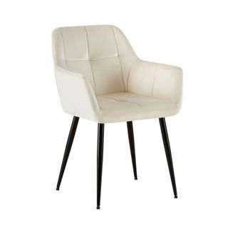 Clp Silla con asiento en Terciopelo Crema