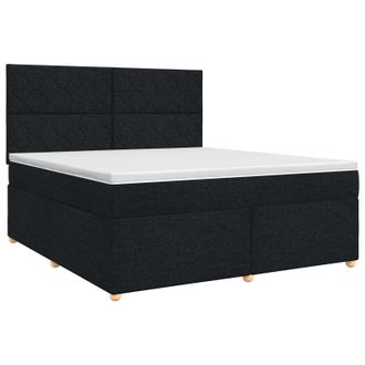 vidaXL Letto Box Spring Con Materasso Nero 160 X 200 Cm Tessuto Vidaxl