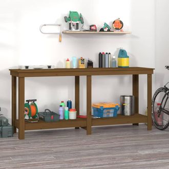 vidaXL Vidaxl - Banco De Trabajo Madera Maciza De Pino Marr&oacute;n Miel 180x50x80 Cm