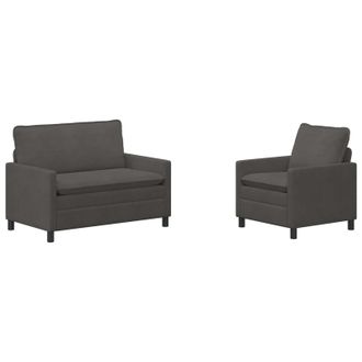 vidaXL Juego De Sof&aacute; 2 Uds. Gris Oscuro Tela Vidaxl