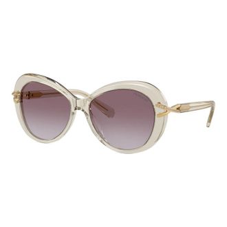 Swarovski Sunglasses Butterfly Full Rim, Transparent Beige Frame And Violet Gradient Lens Sk602630038H