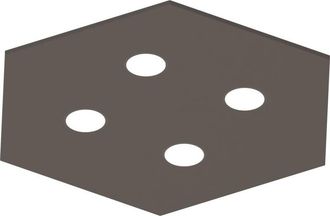 Lumicom Lumicom - River Hex 4x Plaf&oacute;n Monocolor Brillo