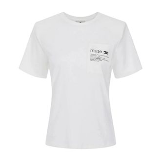 Elisabetta Franchi T-Shirts, female, White, Size: XL maglieria e felpe poliestere
