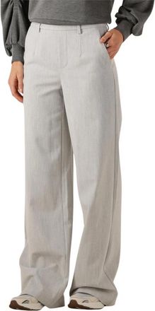 Object Objlisa Wide Pant Tall - Dames - Wijde Broeken - Grijs - L - Polyester - Broeken