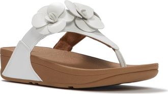 FitFlop Lulu Flower Toe-Post Sandals in Urban White at Nordstrom, Size 10