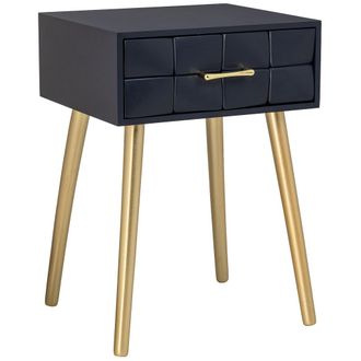 Wanderlust Deco Mesita De Noche De Madera Negro 44x38x63h Cm