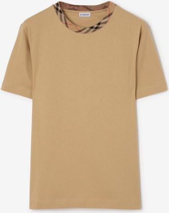 Burberry Check Trim Cotton T-shirt