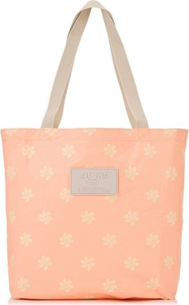 Aloha Collection Casa Gardenia Reversible Water Resistant Tyvek Tote in Peachy at Nordstrom
