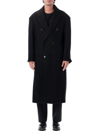 Ami Long Double-Breasted Overcoat