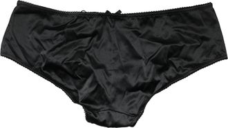Dolce & Gabbana Womens Black Silk Stretch Mid Waist Brief Panty Underwear Elastane Clothing
